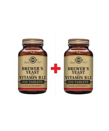 Solgar Brewer's Yeast With Vitamin B12 250 Tablets 2-Piece Advantage Pack