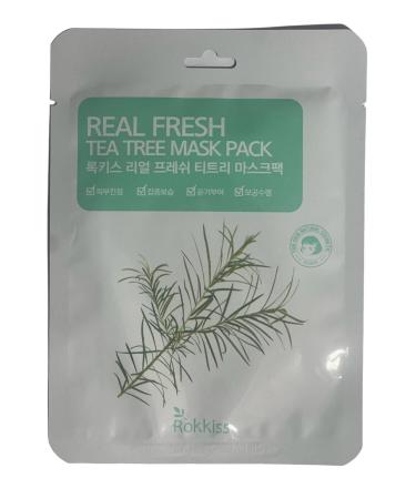 rokkiss 10x Tea Tree Mask- Soothing Tea Tree Essence Face Mask from Korea (10PCS)
