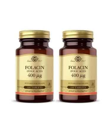 Solgar Folic Acid 400 Mcg 100 Tablets 2 Pieces