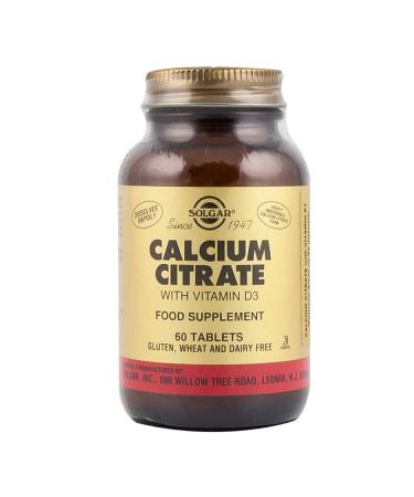 Solgar Calcium Citrate With Vitamin D3 60 Tablets