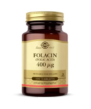 Solgar Folic Acid (Folacin) 400 Mcg 100 Tablets - Buy Online on GoSupps.com