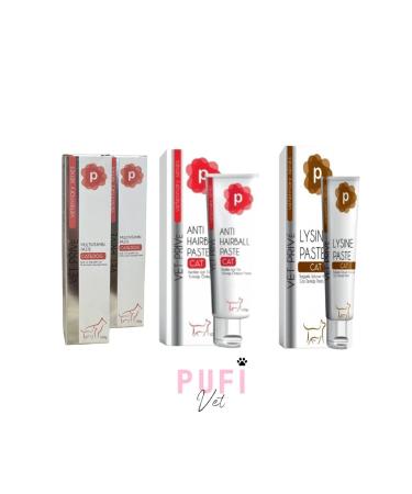 VetPrive Cat Health Support Vitamin Set // Multivitamin Paste / Hairball Prevention Paste / Lysine