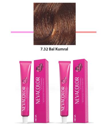 Erbar 2 Set Premium 7.32 Honey Blonde - Permanent Cream Hair Dye 2 X 50 g Tube - MRK5049-3801