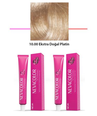 Narnuga Set of 2 Premium 10.00 Extra Natural Platinum - Permanent Cream Hair Dye 2 X 50 g T - MTC6765-6083