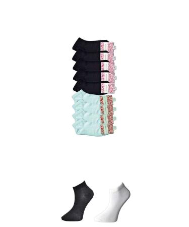 Skygo Black and White Women's Ankle Socks 9 pairs
