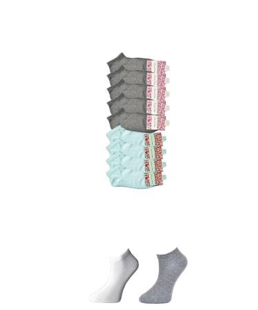 Skygo Grey and White Women's Ankle Socks 9 pairs