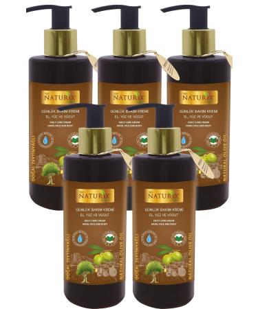 Naturix 250ml 5 Pieces Olive Oil Hand Face Body Lotion Intensive Moisture Therapy Cream Repair Care Cream