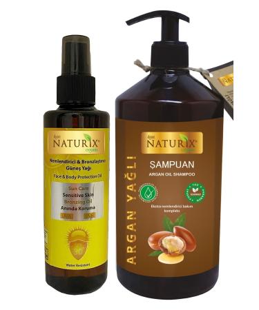 Naturix Bronzing Spf 30 Orange Oil Sun Oil 200 Ml + Herbal Argan Oil Shampoo 600 Ml