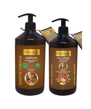Naturix 2-pack 600 ml Natural Keratin Care Shampoo 500 ml Argan Oil Hair Conditioner
