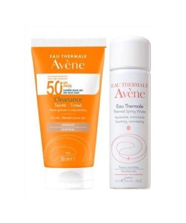 Avene Cleanance Tinted SPF 50+ Tinted Sunscreen for Oily/Acne Prone Skin 50ml - Thermal Water 50ml