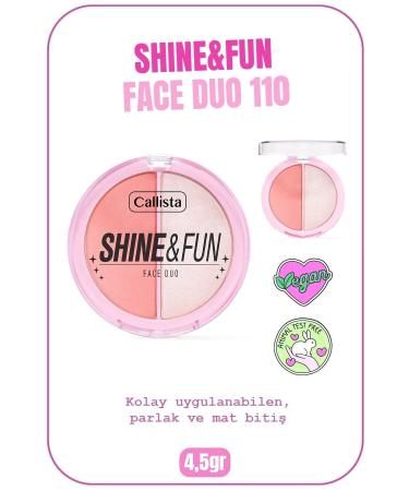 Callista Shine & Fun Face Duo Powder Blush & Highlighter Palette - 110 Party Gang