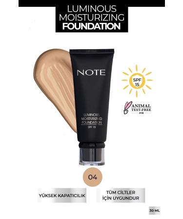 Note Cosmetics Luminous Moisturizing Spf 15 Moisturizing Effect Shiny Finish Foundation - 04 Sand