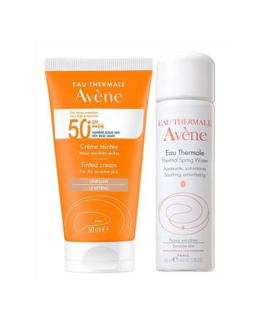 Avene Tinted Cream SPF50+ Tinted High Protection Sun Cream for Dry Skin 50 Ml - Thermal Water 50 Ml