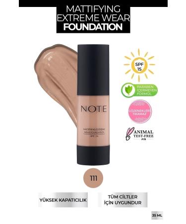Note Cosmetics Mattifying Extreme Wear Spf 15 Intensive Coverage Matte Finish Foundation - 111 Warm Beige