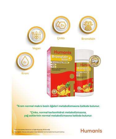 Humanis Bromelain+Chromium Zinc 60 Tablets - Buy Online on GoSupps.com