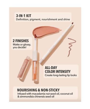 SHEGLAM SOFT 90'S GLAM LIP LINER AND LIP DUO SET- 3in1 MOODY TAUPE LIP SET - Buy Online on GoSupps.com