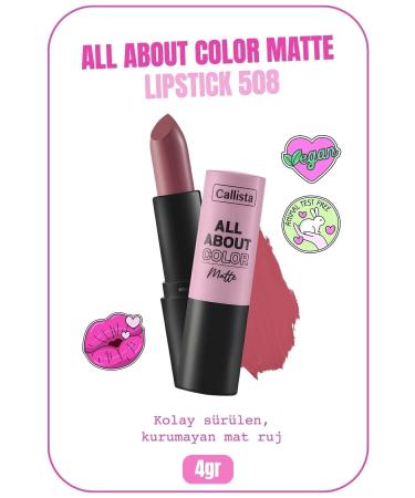 Callista All About Color Matte Lipstick Moisturizing Matte Lipstick - 508 Call Jimmy - Pink