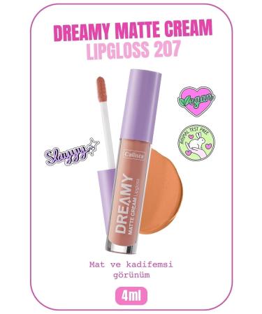 Callista Dreamy Matte Cream Lipgloss Matte Look Lip Gloss - 207 Angelic - Nude