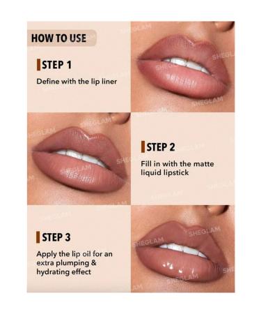 SHEGLAM SOFT 90'S GLAM LIP LINER AND LIP DUO SET- 3in1 MOODY TAUPE LIP SET - Buy Online on GoSupps.com