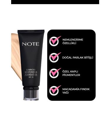 Note Cosmetics Luminous Moisturizing Spf 15 Moisturizing Effect Shiny Finish Foundation - 02 Natural Beige - Buy Online on GoSupps.com