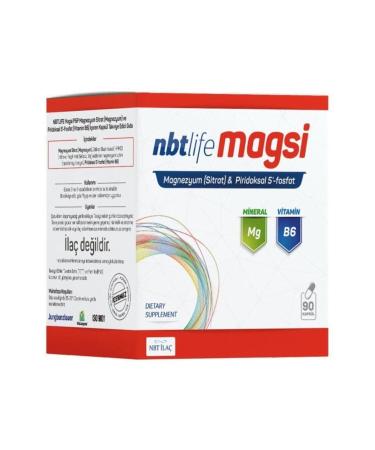 Nbt la Nbt Life Magsi Magnesium P5p Vitamin B6 90 Capsules | Magnesium Citrate