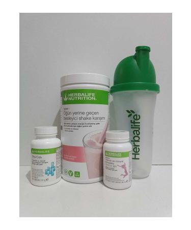 Herbalife Weight Gainer Set 1- Raspberry White Chocolate Shake One Extra-cal Tablet and One Women's Vitamin Tablet
