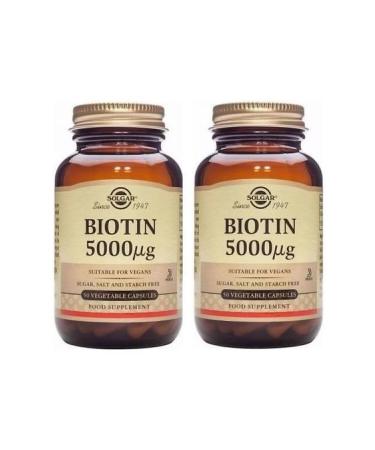 Solgar Biotin 5000 Mcg 50 Capsules 2 Pieces