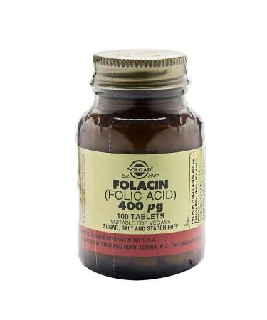 Solgar Folic Acid (Folacin) 400 Mcg 100 Tablets