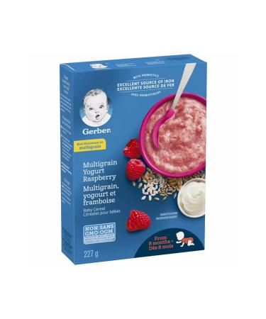 Gerber Cereals-MultiGrain Yogurt & Raspberry- Multigrain Yogurt & Raspberry Spoon Food 227 Gr- 8th month