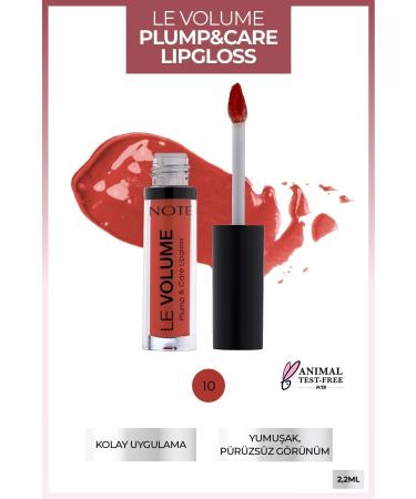 Note Cosmetics Le Volume Plump & Care Lipgloss Moisturizing Lip Gloss - 10 Party Mood - Red - Buy Online on GoSupps.com