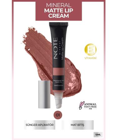 Note Cosmetics Mineral Matte Lip Cream Semi-Matte Finish Liquid Lipstick 01 Naked Kiss - Nude - Buy Online on GoSupps.com