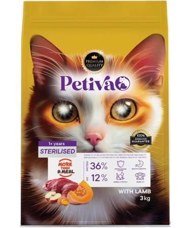 Petiva Lamb Meat Dry Cat Food for Sterilized Adult Cats (3 KG LAMB)