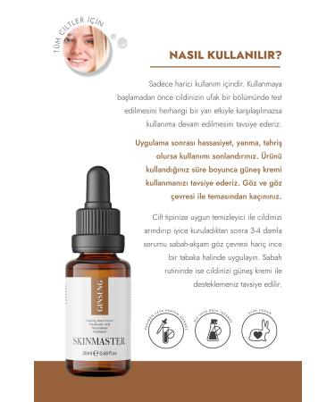 SkinMaster Ginseng Serum Helping Skin Renewal and Refreshing (Ginseng Extract 5% + Niacinamide + HA) - Buy Online on GoSupps.com
