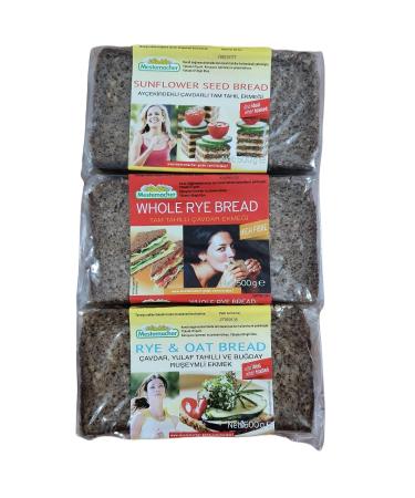 Mestemacher 3-Piece German Bread Set - Sunflower Rye Whole Grain and Oat Rye Germ Whole Wheat - Buy Online on GoSupps.com