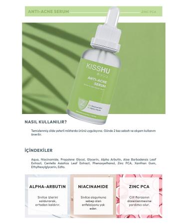Kisshu Anti-Acne - Anti-Acne and Anti-Blemish Arbutin 2% Niacinamide Serum 30 ml (ZINC PCA) - Buy Online on GoSupps.com