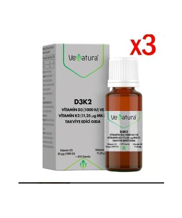 Venatura D3k2 Vitamin D3 1000 Iu 20 ml 3 Pieces