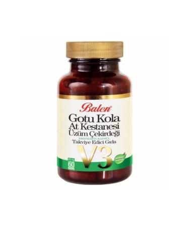 Balen Gotu Kola Horse Chestnut Grape Seed V3 60 Capsules 355 mg