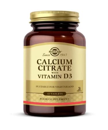 Solgar Calcium Citrate Vitamin D3 60 Tablets (CALCIUM CITRATE)
