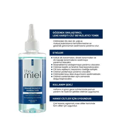 THE MIEL Pore Tightening Brightening Purifying and Anti-Darkening Glycolic Acid Tonic (AHA BHATONIC) - Buy Online on GoSupps.com