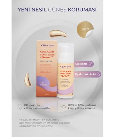GNR GELNER NUTRITION RESEARCH 50 Spf+ Collagen Sun Cream BB Effect Light 50 ml - Buy Online on GoSupps.com