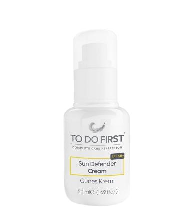 TO DO FIRST Sun Defender Cream Spf 50 High Protection Effective Natural Anti-Spot and Anti-Wrinkle Sunscreen - Buy Online on GoSupps.com