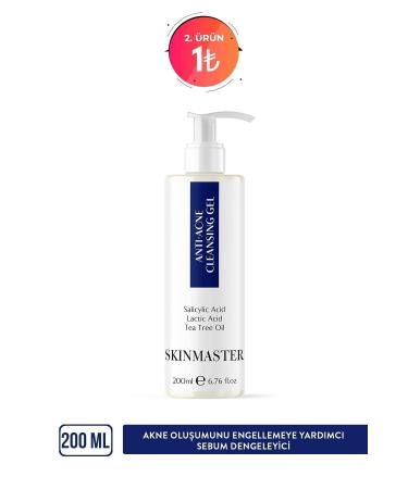 SkinMaster Anti-Acne and Blackhead Sebum Balancing Facial Cleansing Gel (bha + Lactic Acid + Tea Tree Oil) - Buy Online on GoSupps.com