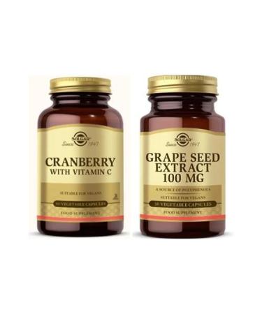 Solgar Cranberry Extract With Vitamin C 60 Capsules Grape Se Ed Extract 100 Mg 30 Capsules