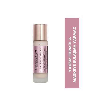Revolution Oil-Free Formula Conceal & Define Foundation F3 - Buy Online on GoSupps.com