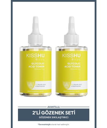 Kisshu 2-Piece Pore Tightening Anti-Stain Toner for All Skin Types - Glycolic Acid 5% + Alpha Arbutin