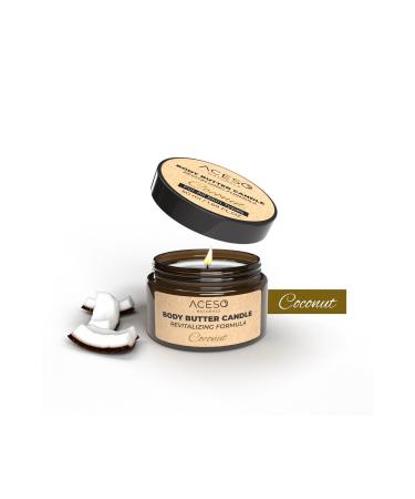 Aceso Naturals Body Butter Candle - Coconut High Moisturizing Natural Body Butter Coconat