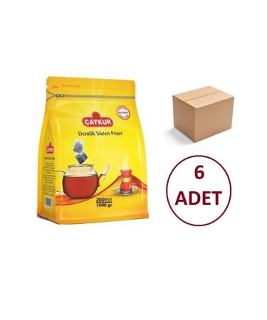 aykur 6 Pieces Teapot Filtering Tea Bag 5 Gr 200 Pieces Total 6kg (1 Box)
