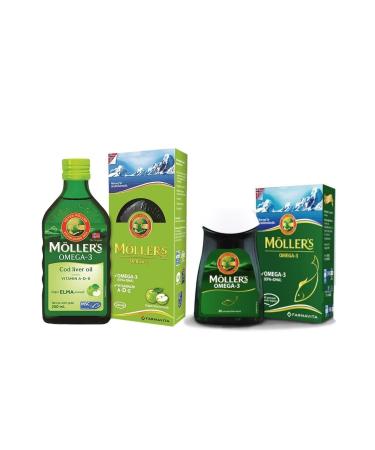 Mollers M llers Apple Flavored Fish Oil Syrup and M llers Capsules