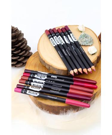 MUJGAN 12 Piece Set Colored Lip Pencil