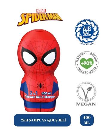 Air-Val Spider-man Toy Kids Shampoo and Shower Gel Large Size 400ml